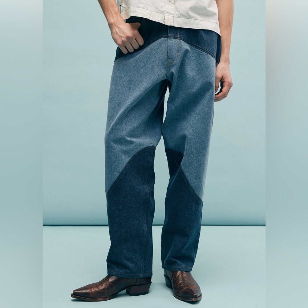 New Levi’s Skate UO Exclusive Colorblocked Super Baggy Vintage Denim Dark Jean